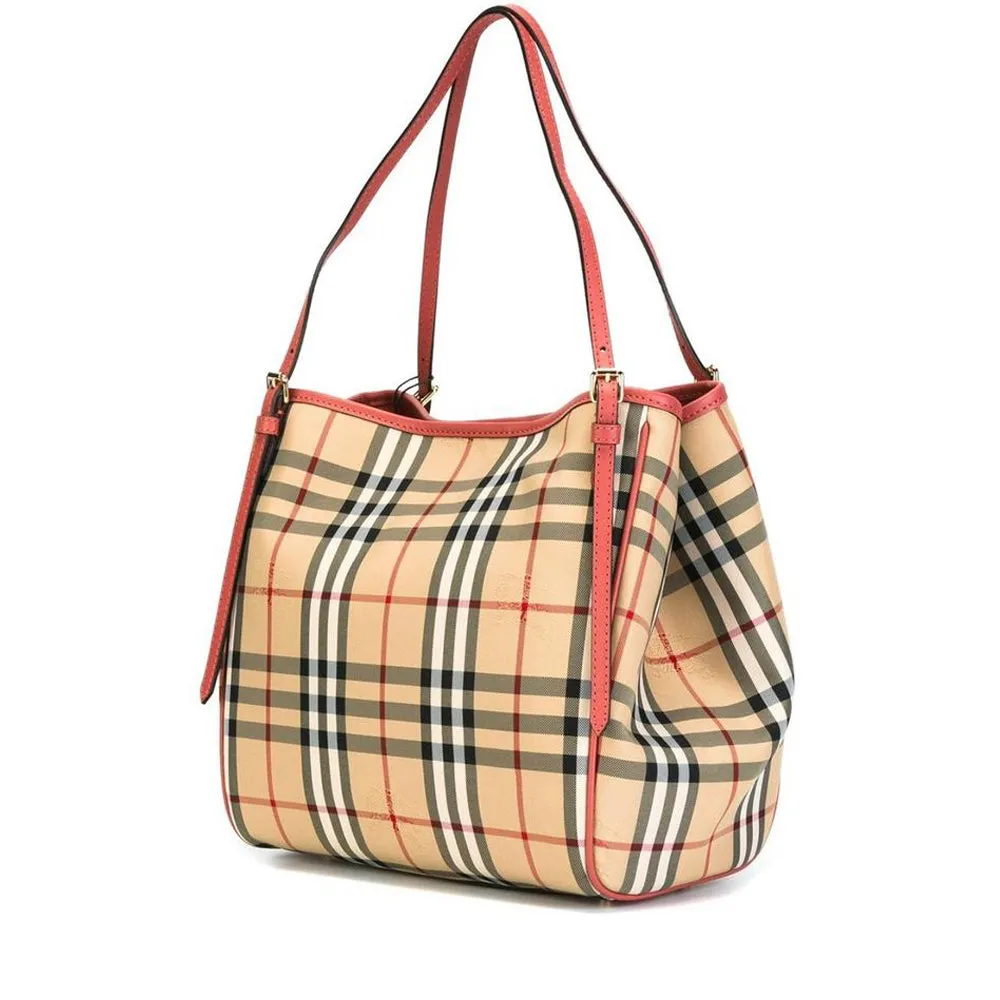 Burberry Horseferry Check Canterbury Small Tote Bag- Antique Rose