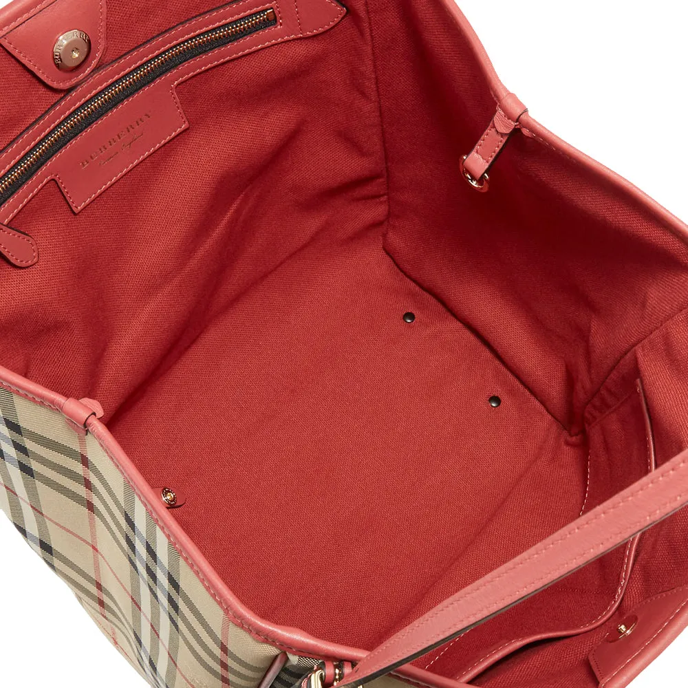 Burberry Horseferry Check Canterbury Small Tote Bag- Antique Rose