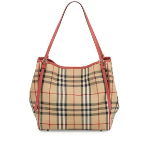 Burberry Horseferry Check Canterbury Small Tote Bag- Antique Rose