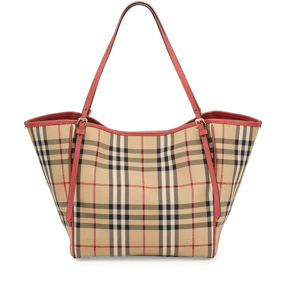 Burberry Horseferry Check Canterbury Small Tote Bag- Antique Rose