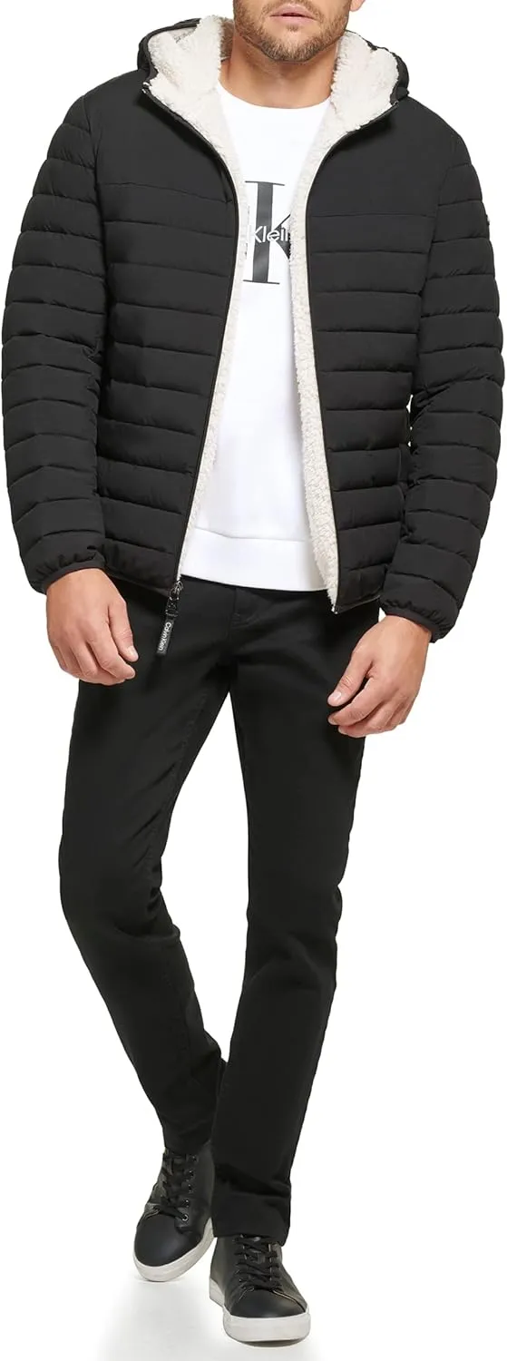 Calvin Klein mens Mid-weight Sherpa Lined Puffer