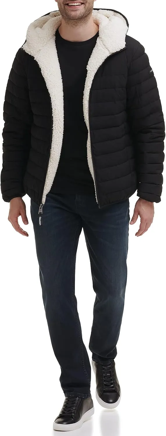 Calvin Klein mens Mid-weight Sherpa Lined Puffer