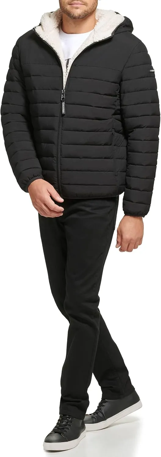 Calvin Klein mens Mid-weight Sherpa Lined Puffer