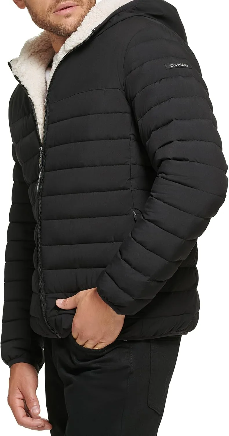 Calvin Klein mens Mid-weight Sherpa Lined Puffer