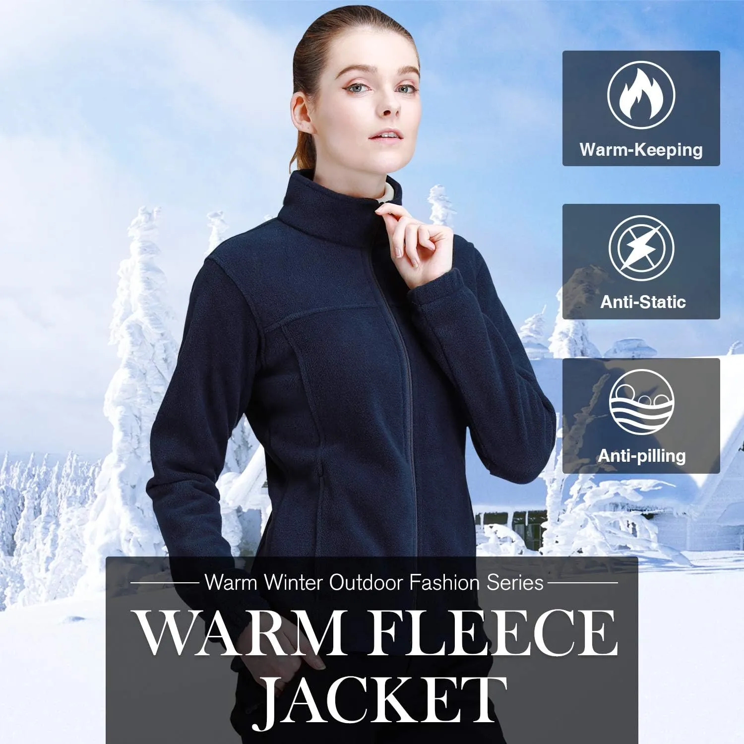 CAMEL CROWN Women Full Zip Fleece Jackets with Pockets Soft Polar Fleece Coat Jacket Sweater for Spring Outdoor