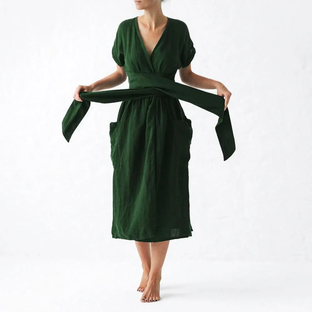 Camille | Casual Cotton Linen Strappy Dress