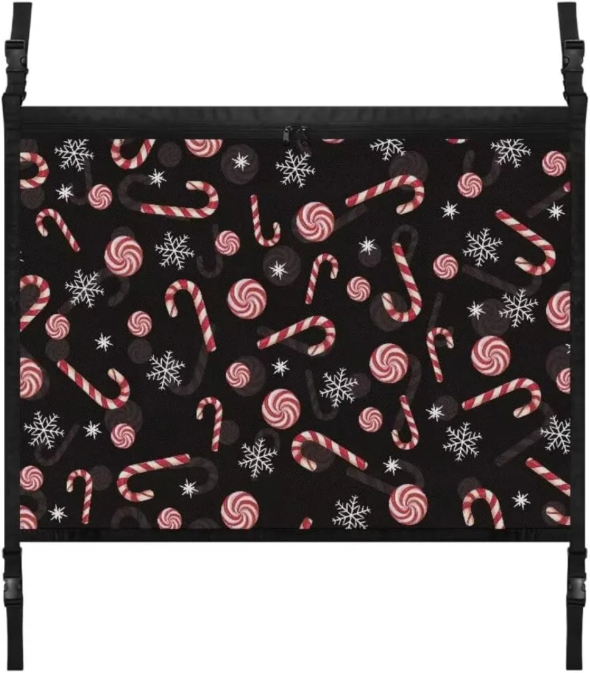 Candy Snowflake Car Roof Storage Bag Car Seat Storage Hanging Bag Premium Car Seat Organizer One-Size-Fits Tidy Pouch Pocket Storage for Small Items