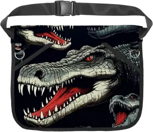 Canvas Half Waist Apron with Pockets, Short Apron for Men Women, Kitchen Restaurant and Crafting, Waiter Apron with Crocodile E