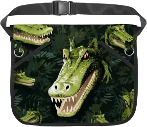 Canvas Half Waist Apron with Pockets, Short Apron for Men Women, Kitchen Restaurant and Crafting, Waiter Apron with Crocodile N