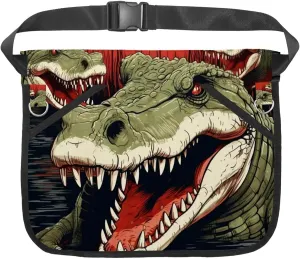 Canvas Half Waist Apron with Pockets, Short Apron for Men Women, Kitchen Restaurant and Crafting, Waiter Apron with Crocodile S