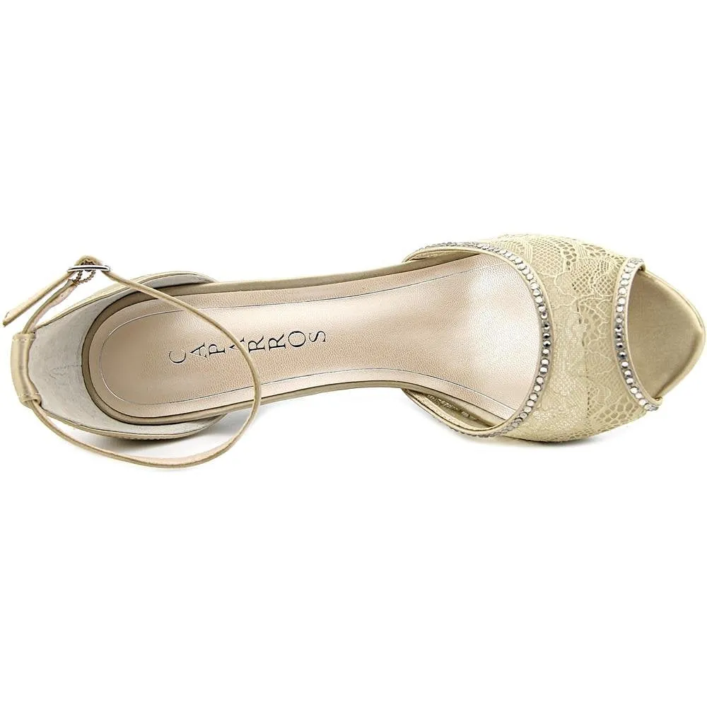 Caparros Wynn Women Open-Toe Canvas Ivory Slingback Heel