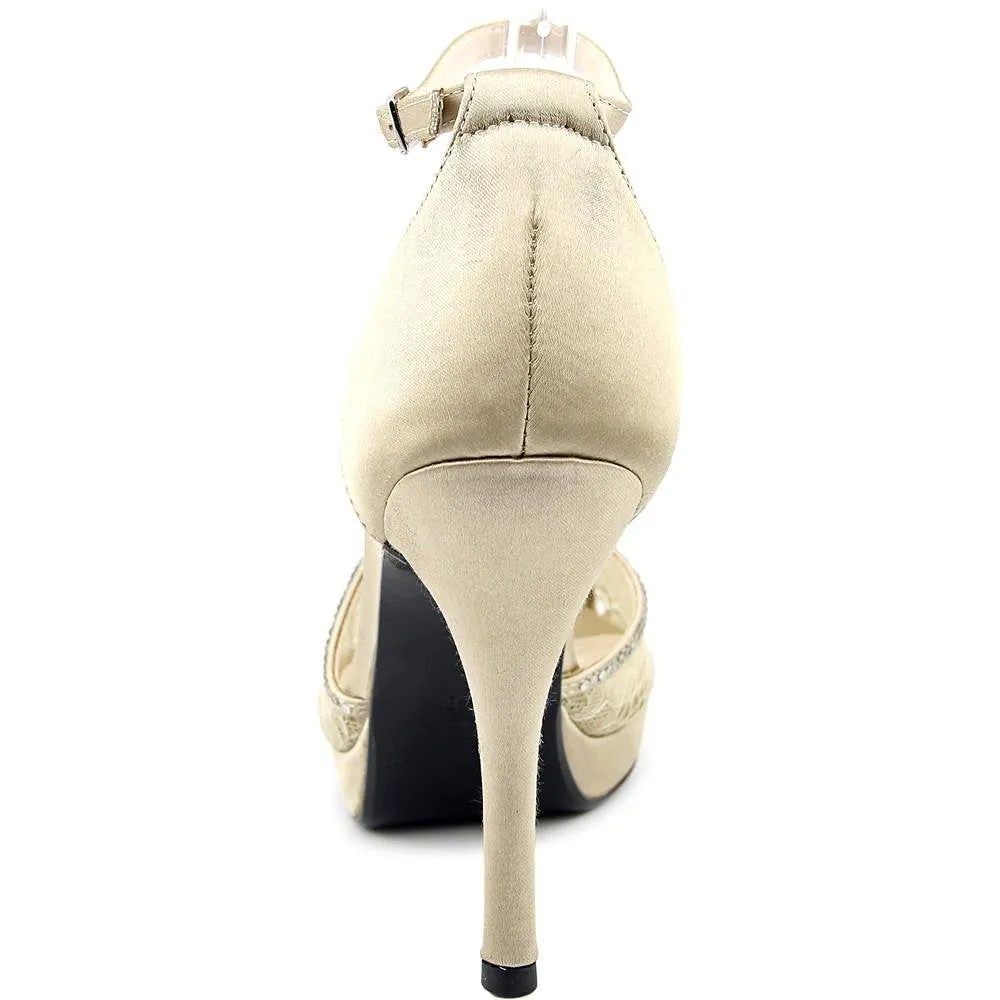 Caparros Wynn Women Open-Toe Canvas Ivory Slingback Heel