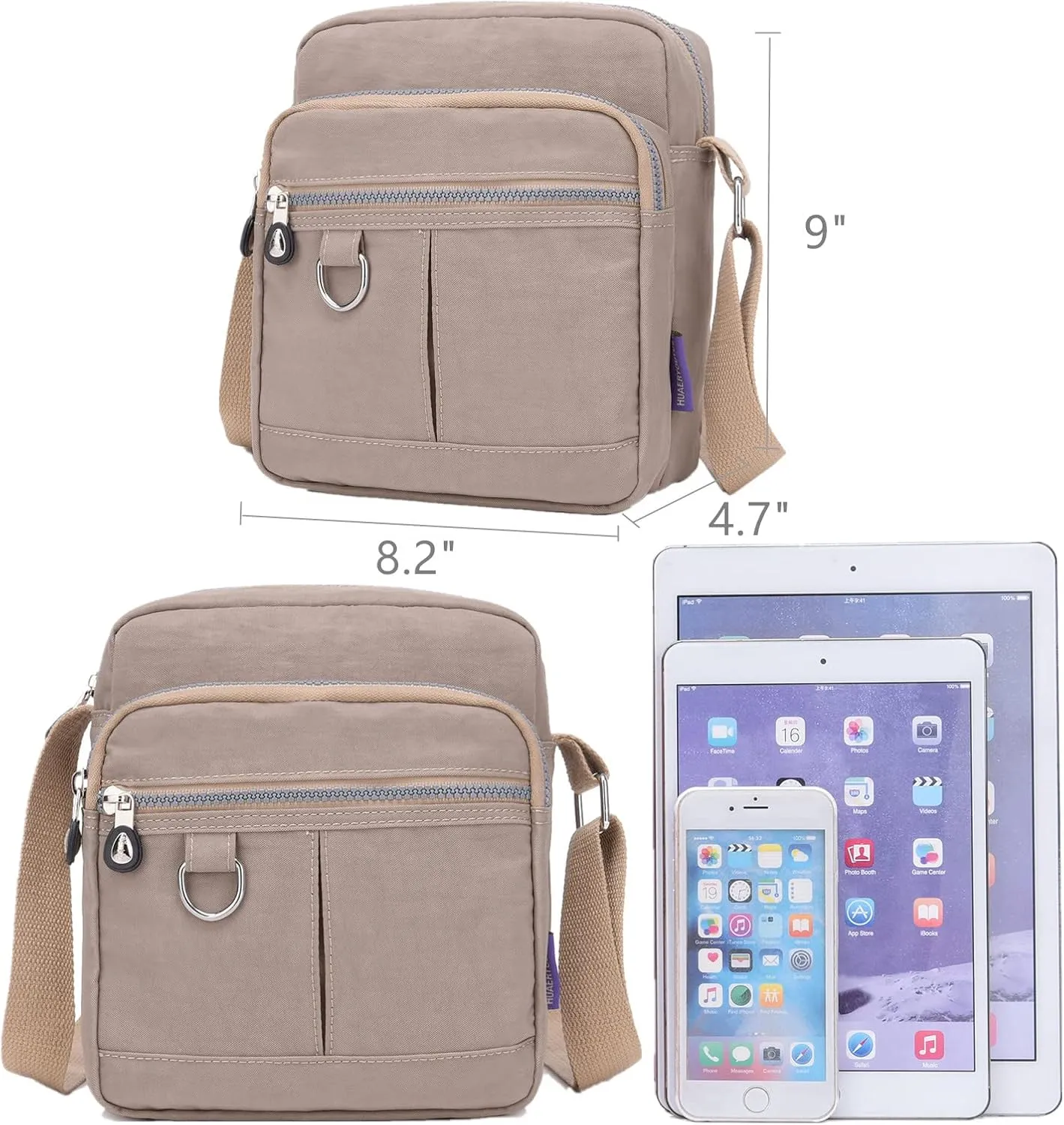 Casual Nylon Crossbody Purse Bag Waterproof Lightweight Shoulder Bag for Women Handbag