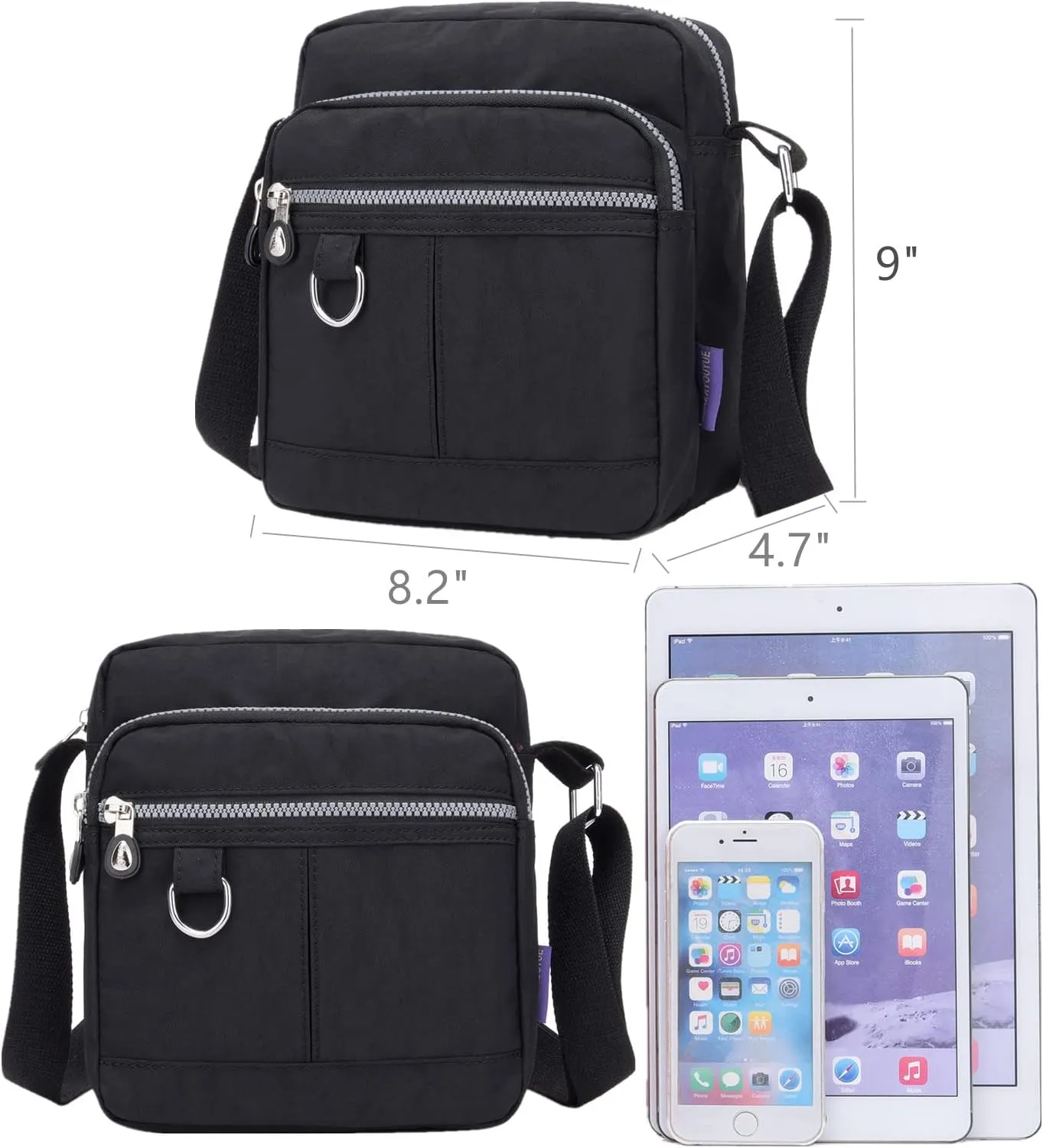 Casual Nylon Crossbody Purse Bag Waterproof Lightweight Shoulder Bag for Women Handbag