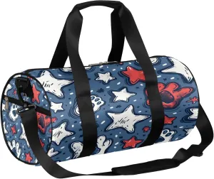 Cat Paw Star Print Sports Gym Bag for Men Women Lightweight Travel Duffle Bag with Shoulder Strap Waterproof Carry On Weekender Overnight Bag for Travel Sports Gym