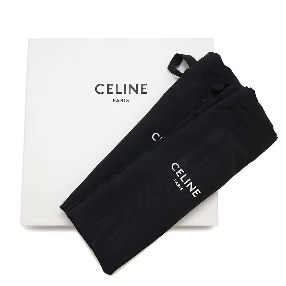 CELINE Leo Strappy Sandals Black346742208C Canvas Leather Rubber Size 41