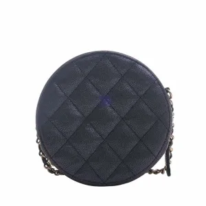 CHANEL Caviar Skin Matelasse Coco Mark Chain Shoulder Bag Metallic Women's