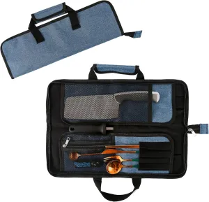 Chef’s Knife Roll Bag, Heavy Duty Oxford Chef Knife Bag, Portable 13 Slots Chef Knife Case, Multi-function Cutlery Knives Pouch Holder Knife Wrap Wallet Tool Roll