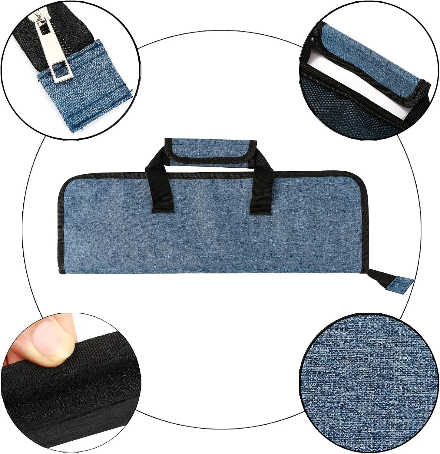 Chef’s Knife Roll Bag, Heavy Duty Oxford Chef Knife Bag, Portable 13 Slots Chef Knife Case, Multi-function Cutlery Knives Pouch Holder Knife Wrap Wallet Tool Roll