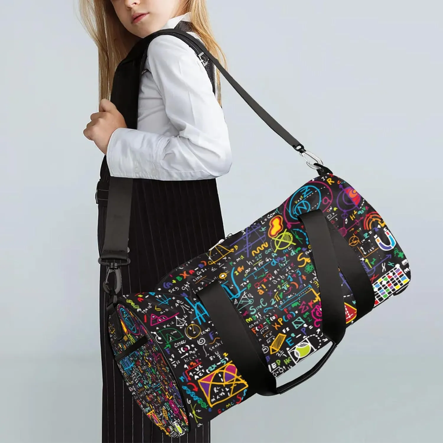 Chemical Formulas Cool Print Sports Gym Bag for Men Women Lightweight Travel Duffle Bag with Shoulder Strap Waterproof Carry On Weekender Overnight Bag for Travel Sports Gym