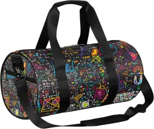 Chemical Formulas Cool Print Sports Gym Bag for Men Women Lightweight Travel Duffle Bag with Shoulder Strap Waterproof Carry On Weekender Overnight Bag for Travel Sports Gym