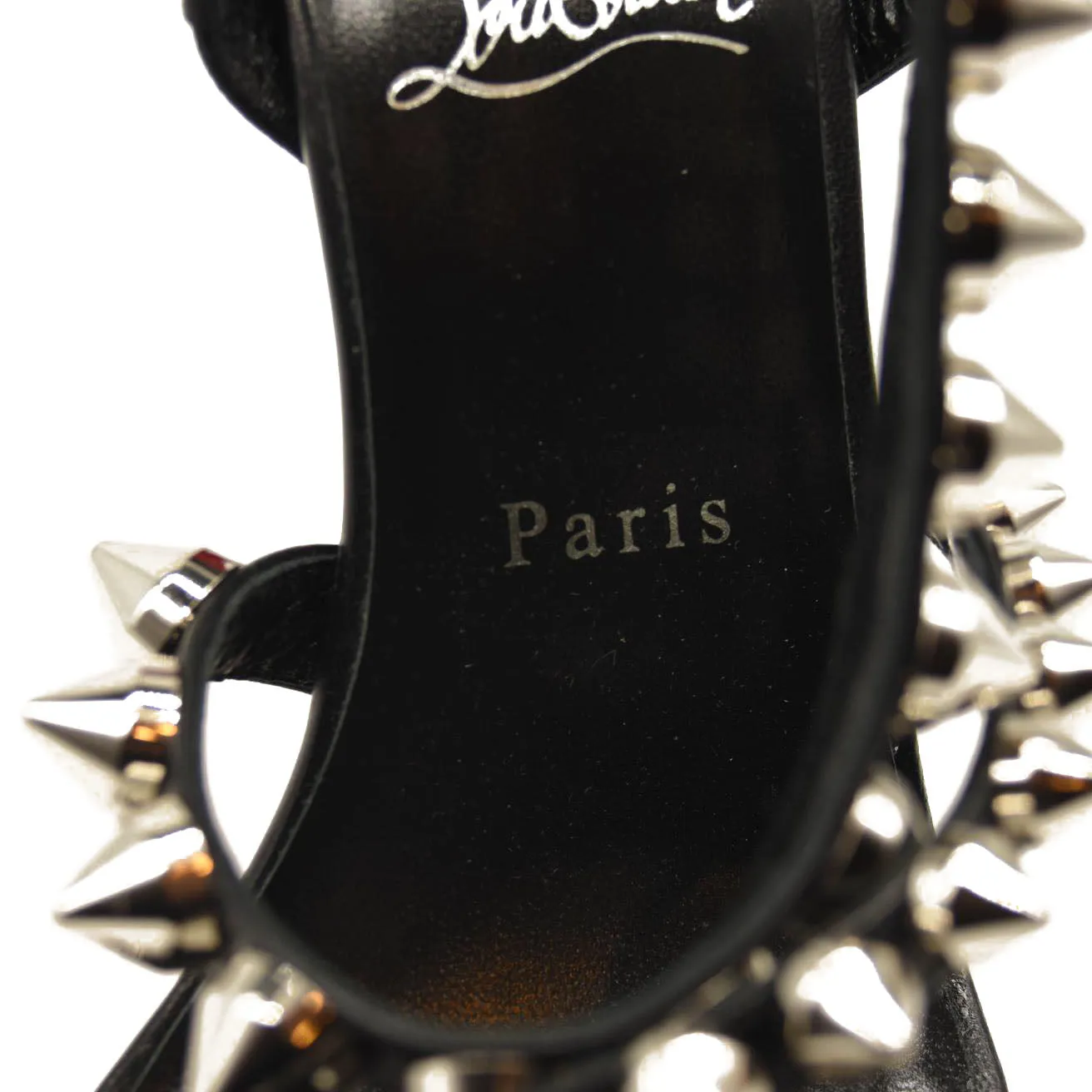Christian Louboutin Spikita Strap 100 Black Spike Strappy Sandal Heel Pump 40
