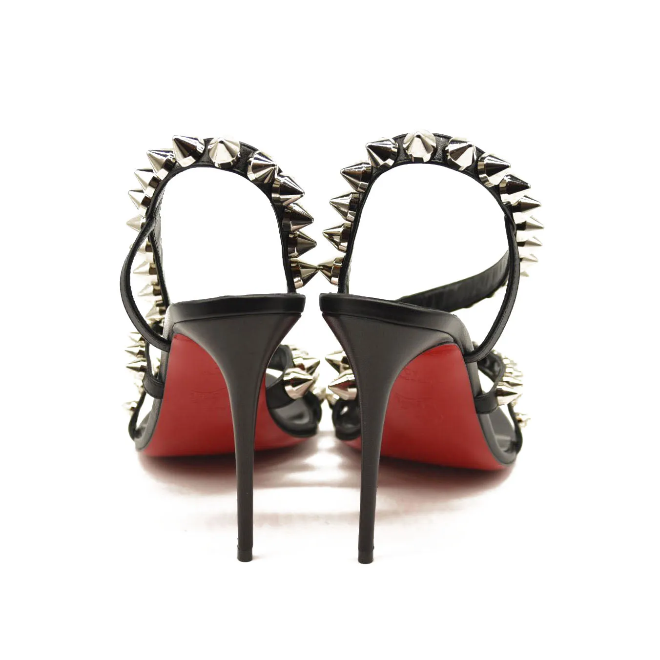 Christian Louboutin Spikita Strap 100 Black Spike Strappy Sandal Heel Pump 40