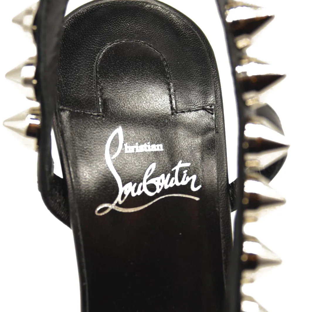 Christian Louboutin Spikita Strap 100 Black Spike Strappy Sandal Heel Pump 40