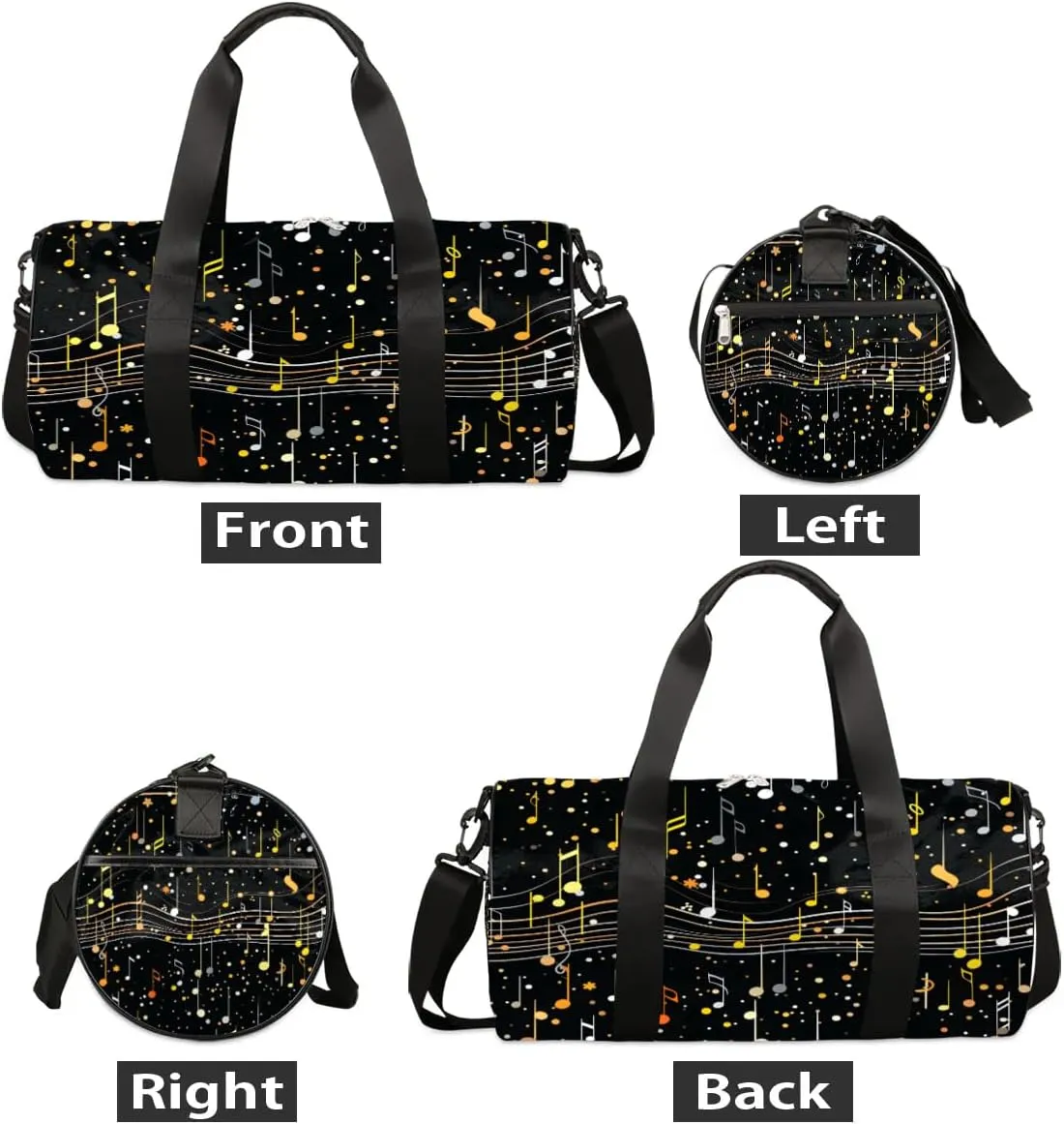 Classic Music Notes Travel Duffle Bag Gym Bag for Women Men Lightweight Carry on Duffel Bag for Sports Gyms Weekend Getaway