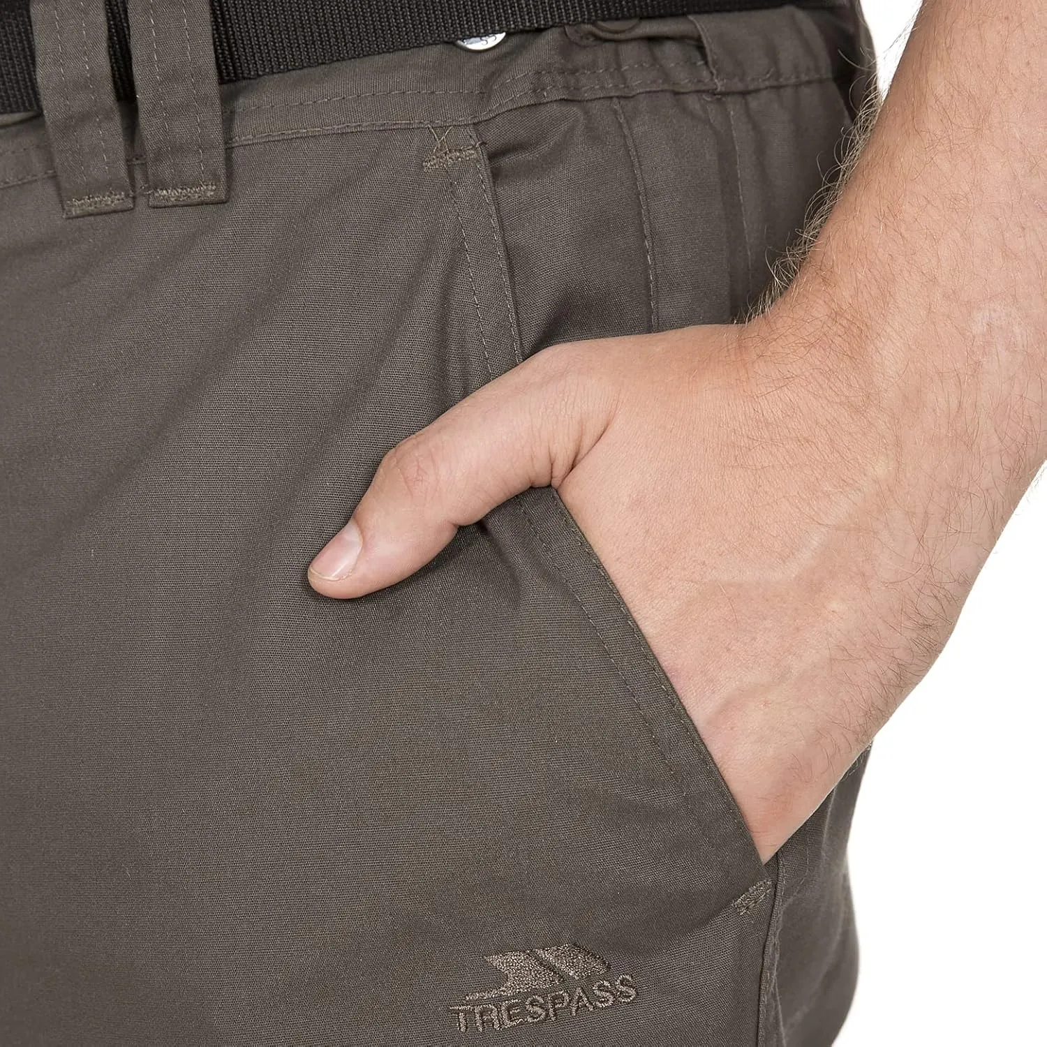Clifton Active Mens Cotton Pants Belted Quick Drying Trousers