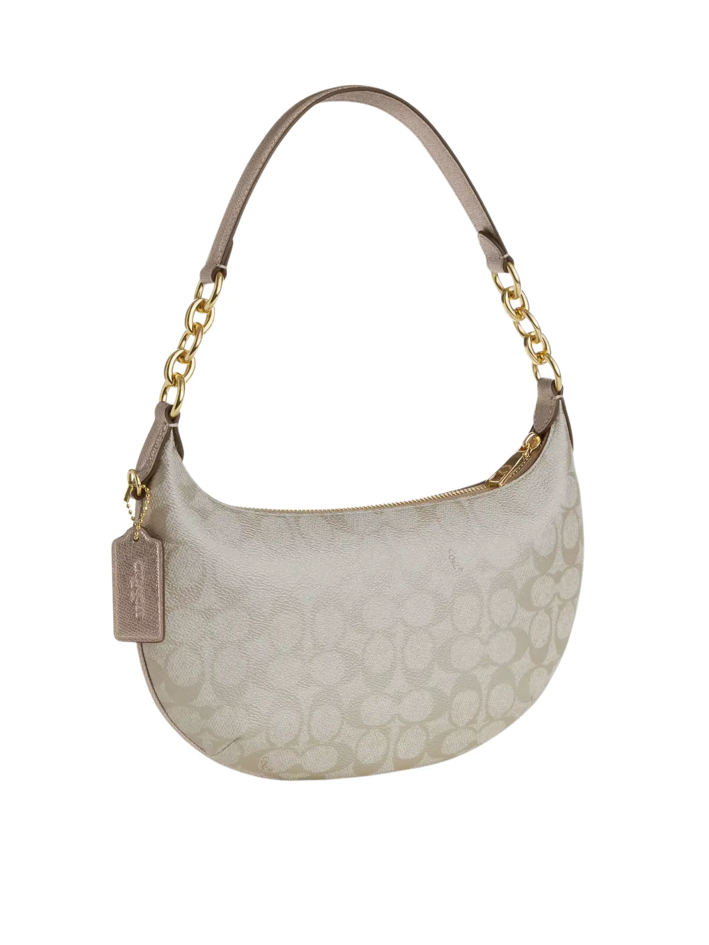 Coach Payton Hobo In Signature Metallic Canvas Champagne Multi
