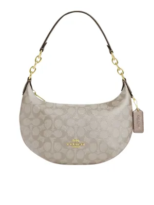 Coach Payton Hobo In Signature Metallic Canvas Champagne Multi