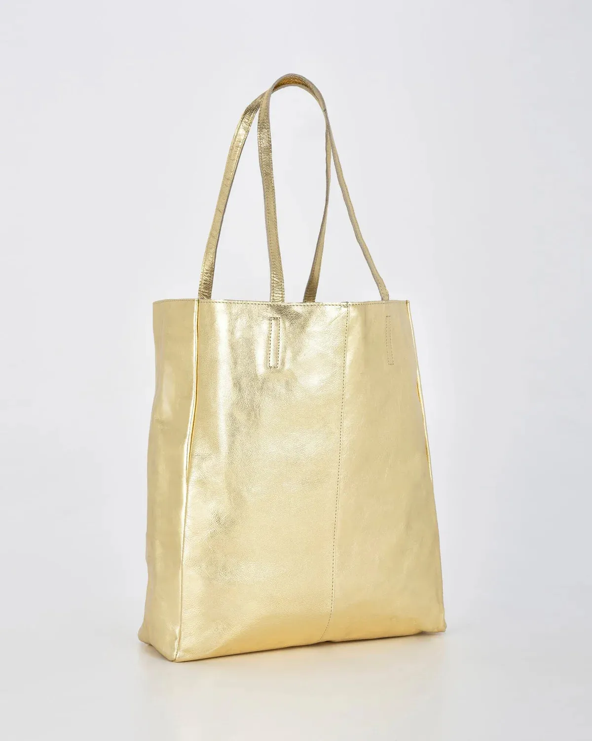 Cobb and Co - Venus - Metallic Leather Tote Bag - Champagne