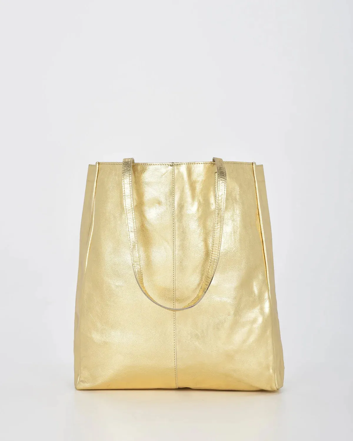 Cobb and Co - Venus - Metallic Leather Tote Bag - Champagne