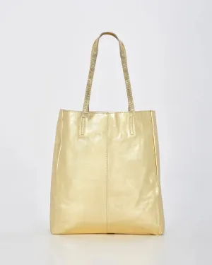 Cobb and Co - Venus - Metallic Leather Tote Bag - Champagne