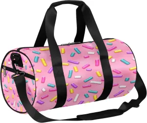 Colorful Candies Sports Gym Bag for Men Women Lightweight Travel Duffle Bag with Shoulder Strap Waterproof Carry On Weekender Overnight Bag for Travel Sports Gym