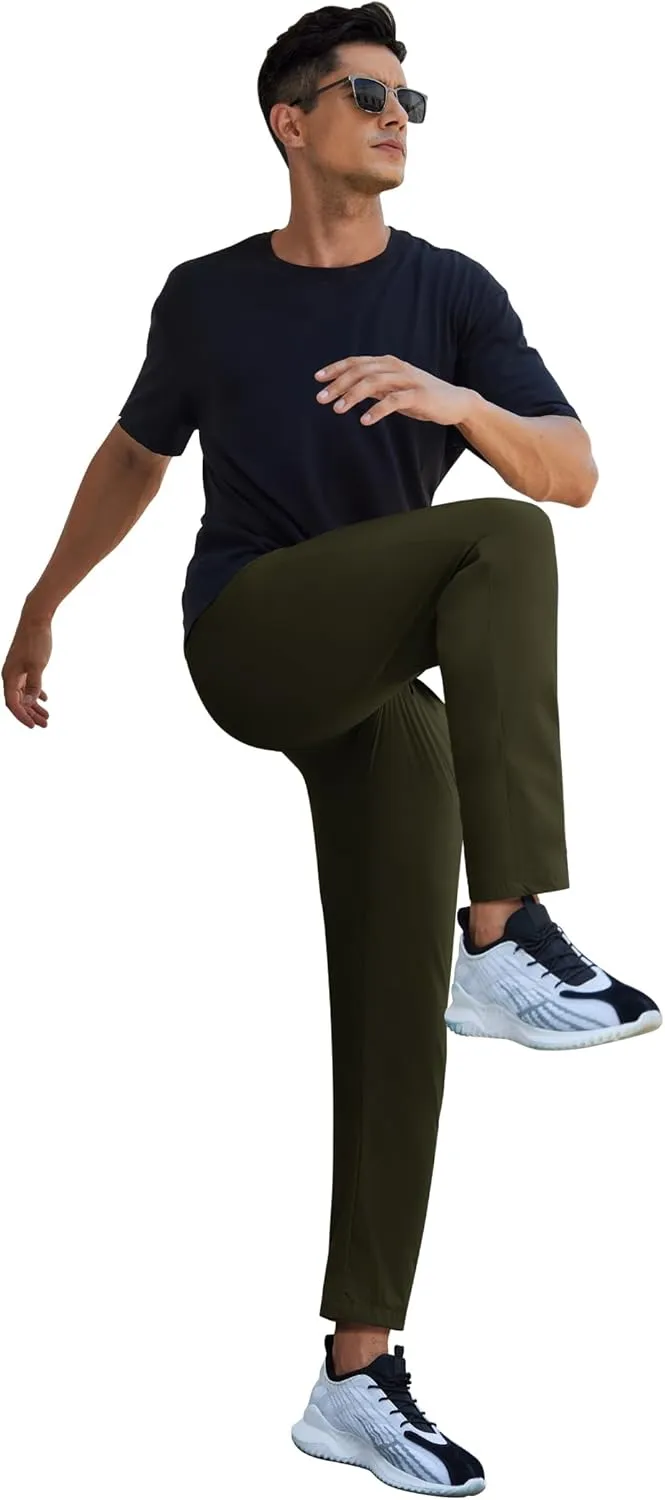 COOFANDY Men's Hiking Pants Lightweight Athletic Pants Quick Dry Active Running Joggers with Zipper Pockets