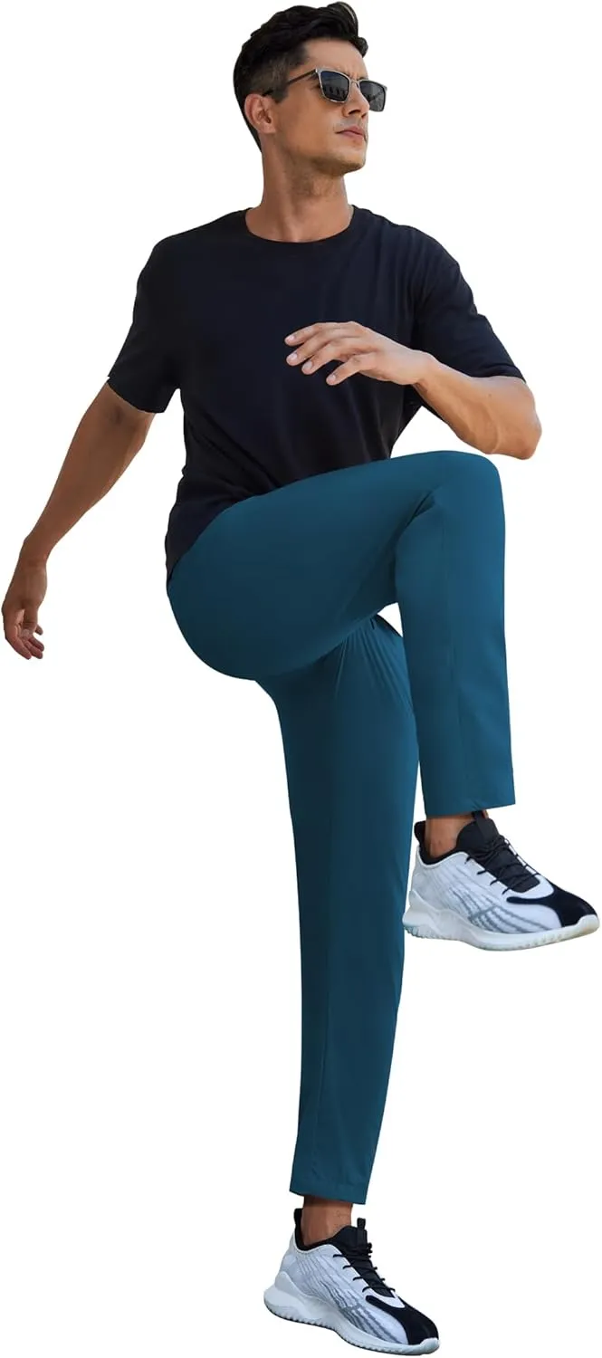 COOFANDY Men's Hiking Pants Lightweight Athletic Pants Quick Dry Active Running Joggers with Zipper Pockets