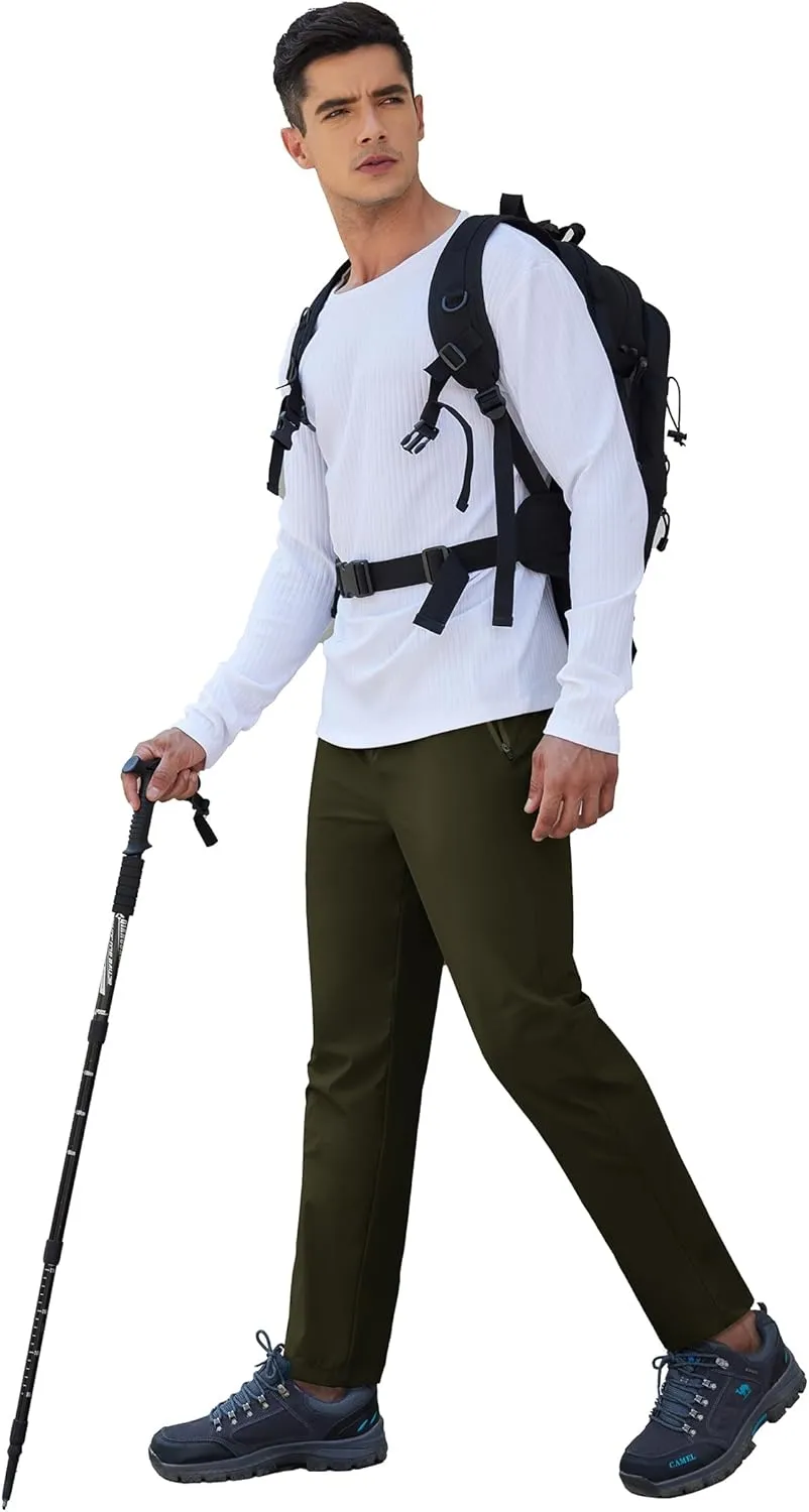 COOFANDY Men's Hiking Pants Lightweight Athletic Pants Quick Dry Active Running Joggers with Zipper Pockets