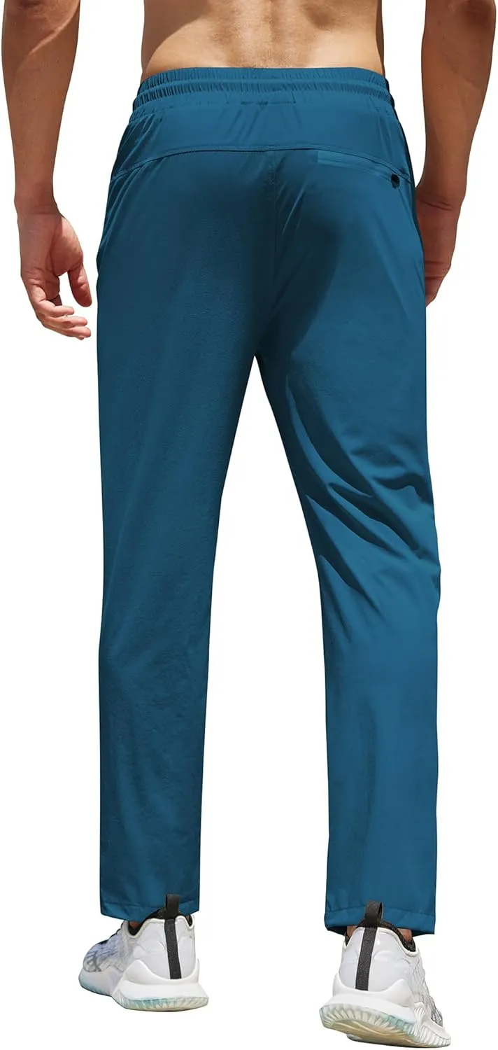 COOFANDY Men's Hiking Pants Lightweight Athletic Pants Quick Dry Active Running Joggers with Zipper Pockets