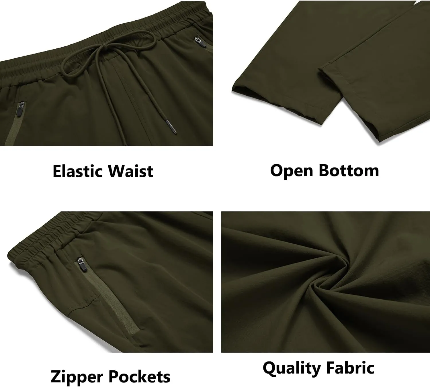 COOFANDY Men's Hiking Pants Lightweight Athletic Pants Quick Dry Active Running Joggers with Zipper Pockets