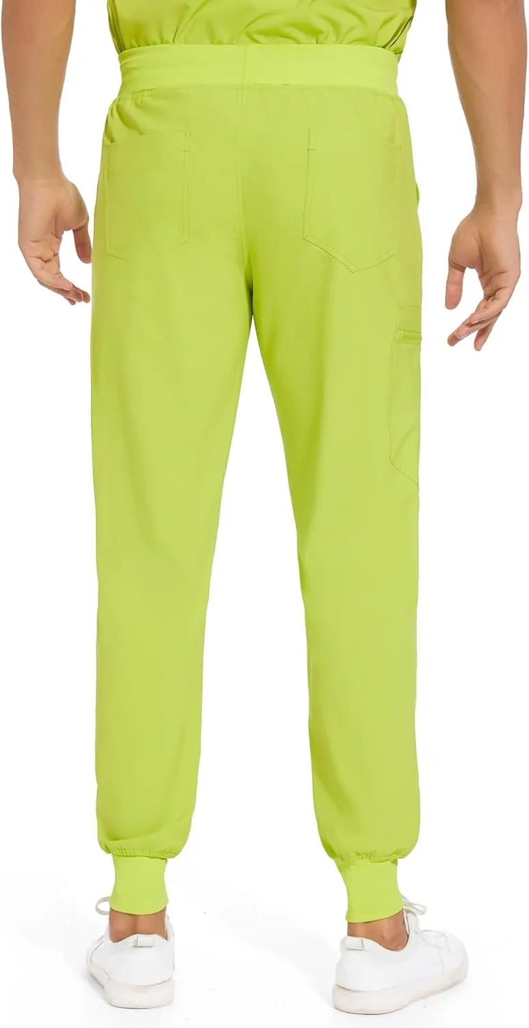 COZYFIT Scrub Pants for Men - Slim Jogger Pants with 5 Pockets, Yoga Waistband, Anti-Wrinkle Scrubs for Men