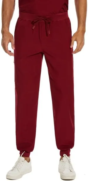 COZYFIT Scrub Pants for Men - Slim Jogger Pants with 5 Pockets, Yoga Waistband, Anti-Wrinkle Scrubs for Men