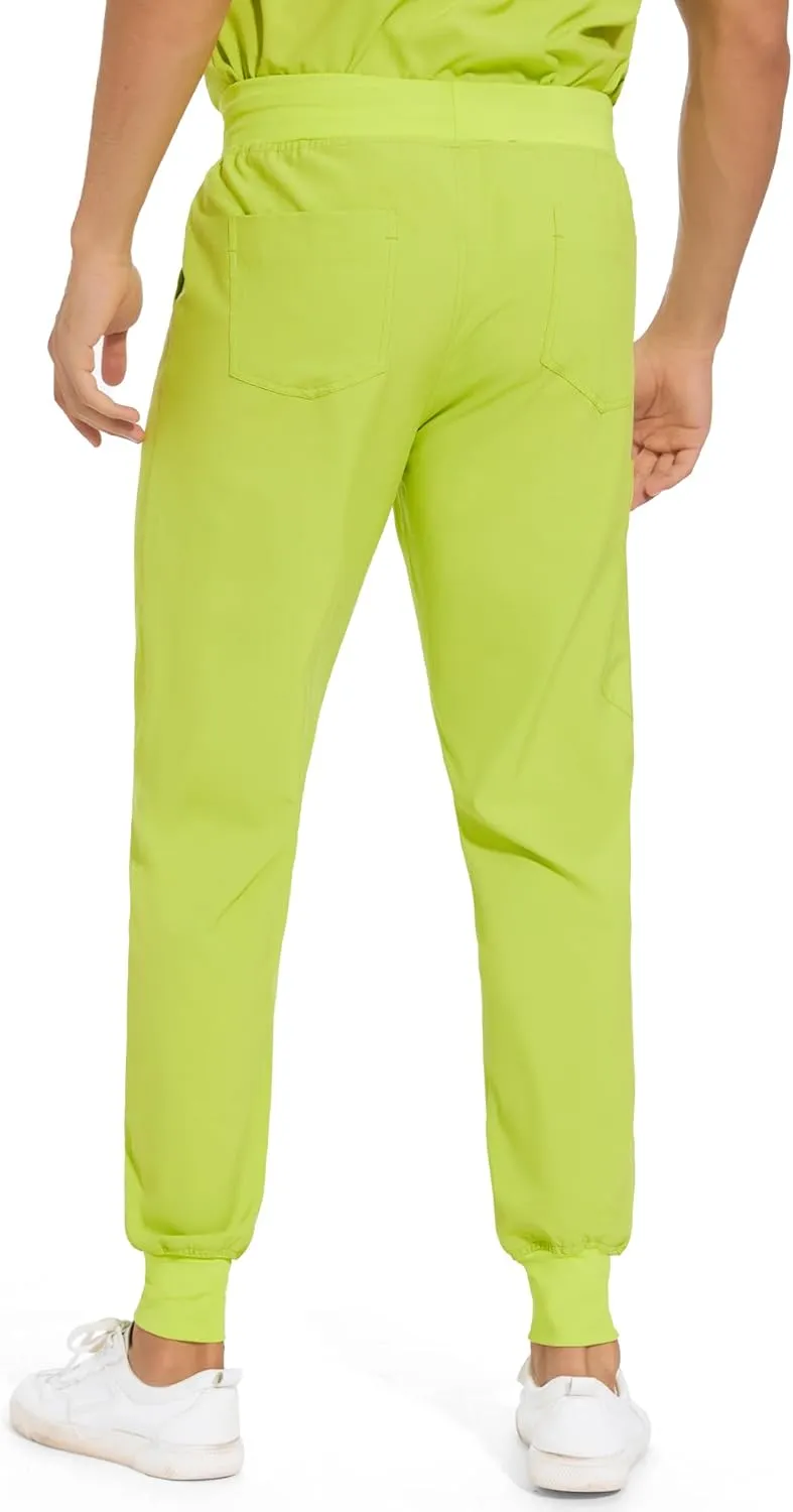 COZYFIT Scrub Pants for Men - Slim Jogger Pants with 5 Pockets, Yoga Waistband, Anti-Wrinkle Scrubs for Men