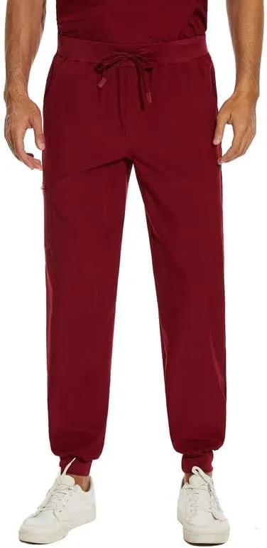 COZYFIT Scrub Pants for Men - Slim Jogger Pants with 5 Pockets, Yoga Waistband, Anti-Wrinkle Scrubs for Men
