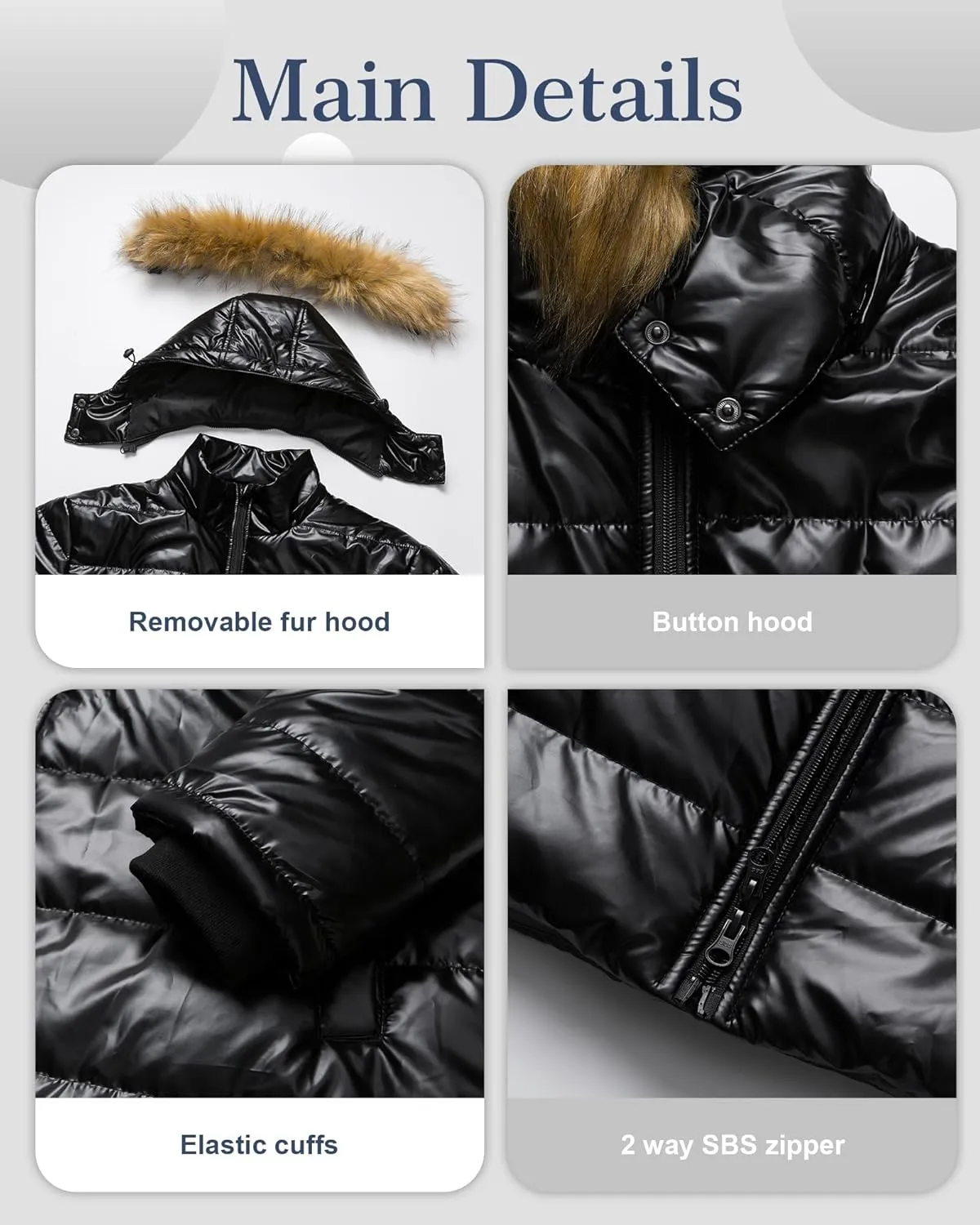 CREATMO US Women's Plus Size Winter Coats Long Puffer Jacket Fleece Lined Parka Removable Fur Hood Available in 1X To 5X