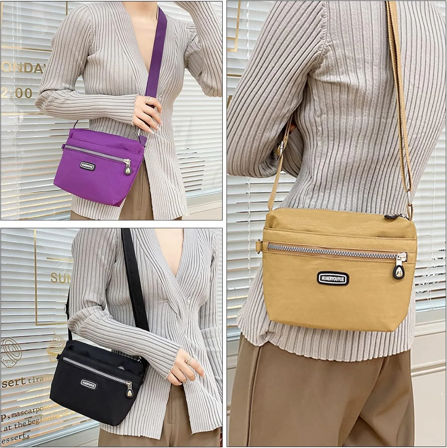 Crossbody Bag for Women Waterproof Shoulder Bag Casual Nylon Purse Handbag Lightweight Pocketbooks