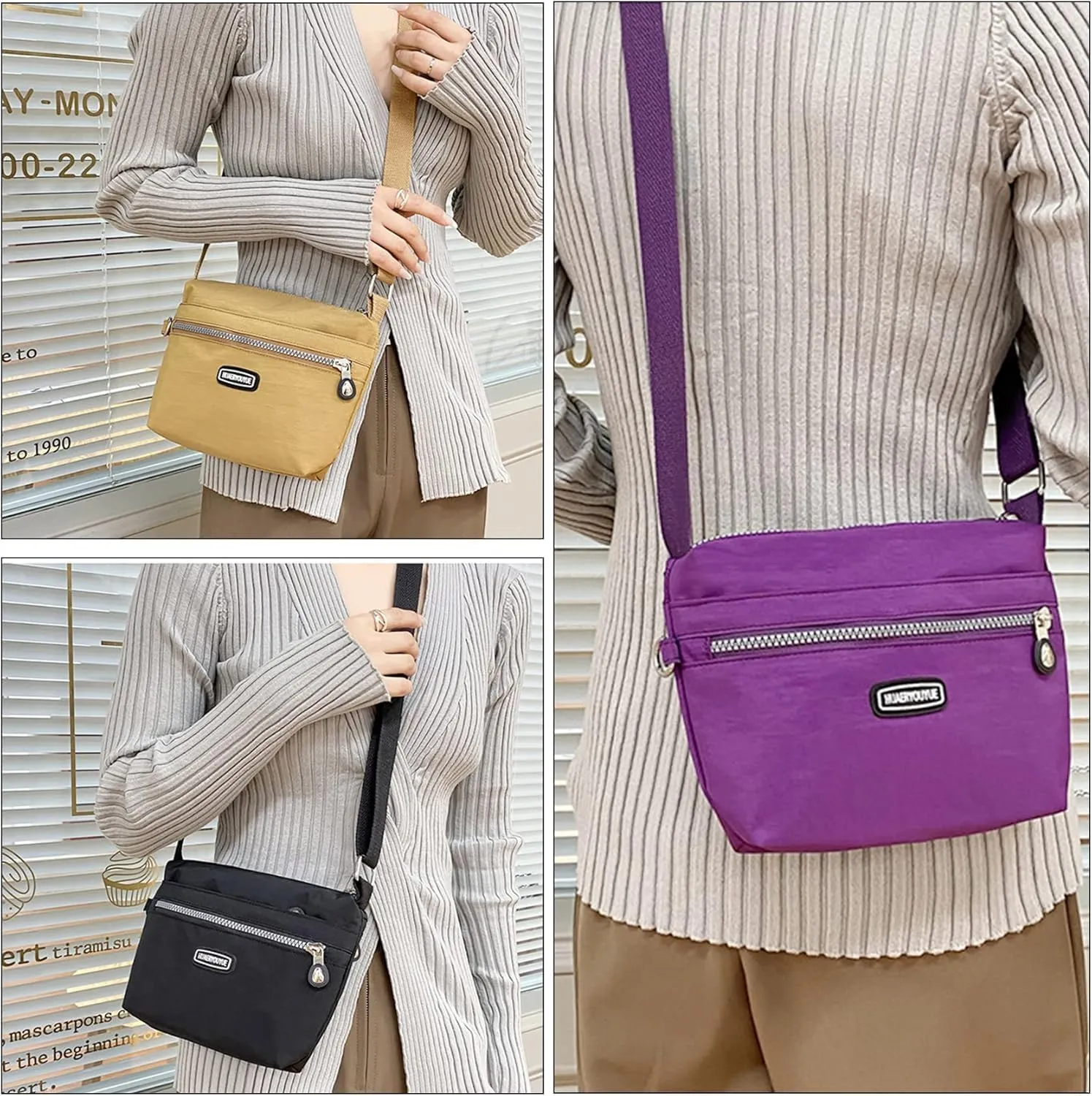 Crossbody Bag for Women Waterproof Shoulder Bag Casual Nylon Purse Handbag Lightweight Pocketbooks