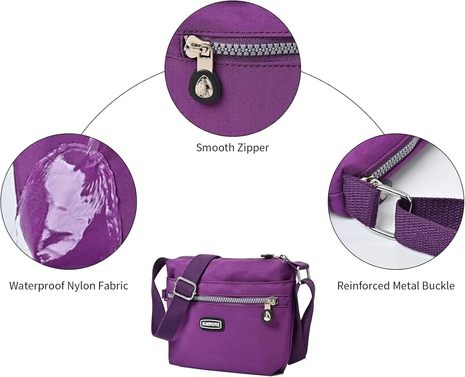 Crossbody Bag for Women Waterproof Shoulder Bag Casual Nylon Purse Handbag Lightweight Pocketbooks