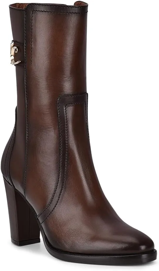 Cuadra FRANCO Women's Brown leather bootie with metallic symbol T32TSTS